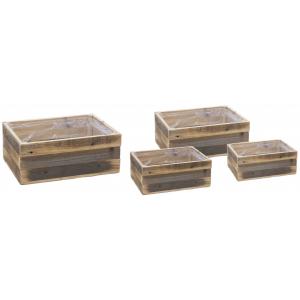 Raf Planter S4 Quadro Set Rectangular 23–28–33–37 cm Rechthoekige houten plantenbakken